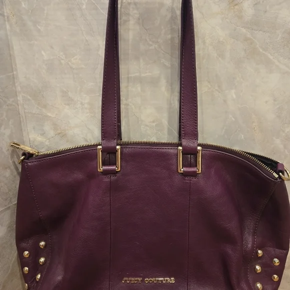Juicy Couture Purple Leather Tote with Silver Accents - Picture 5 of 5